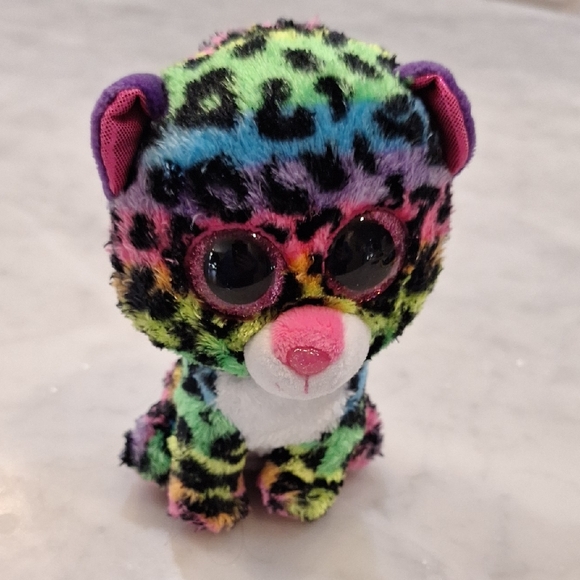 Ty Other - Ty‎ Rainbow Leopard 6" Plush Lisa Frank Vibes "Dotty" Cat Kitty